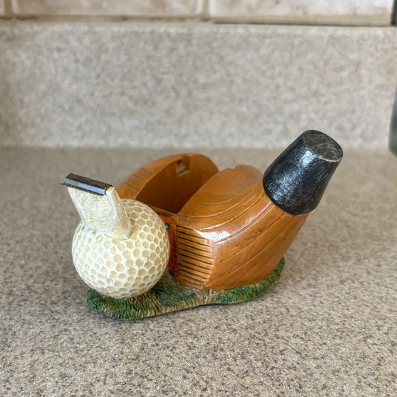 2001 Golf Scotch Tape Dispenser Golf Ball and Wooded Club - Picture 1 of 8